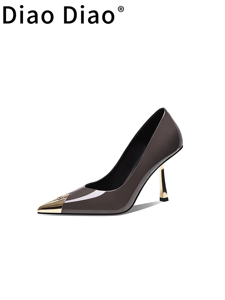 diaodiao新款秋冬气质女士浅口高跟鞋时尚性感百搭尖头细高女单鞋