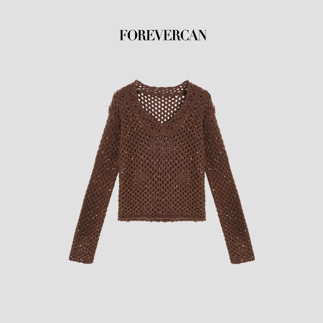 FOREVERCAN“尼日利亚”特定美丽诺羊毛兔毛亮片纱镂空感针织MY4567