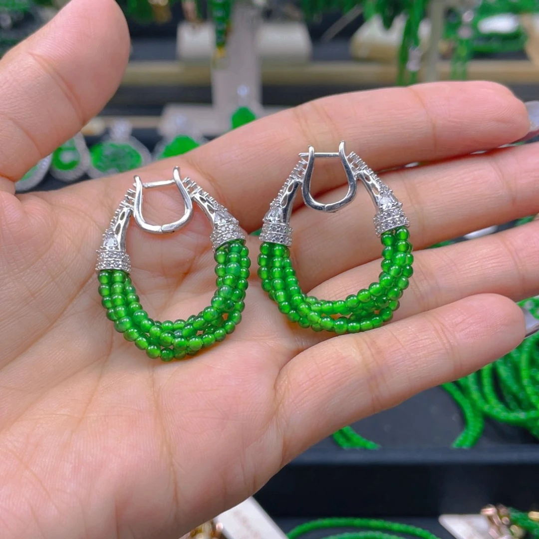 未镶嵌翡翠耳饰猪猪同款耳环