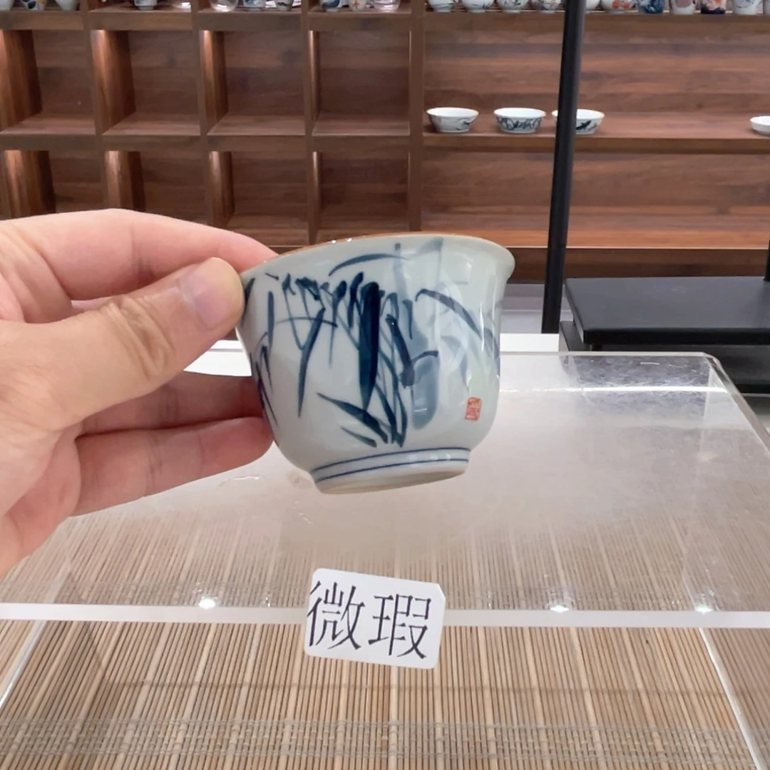 釉下手绘茶具微瑕