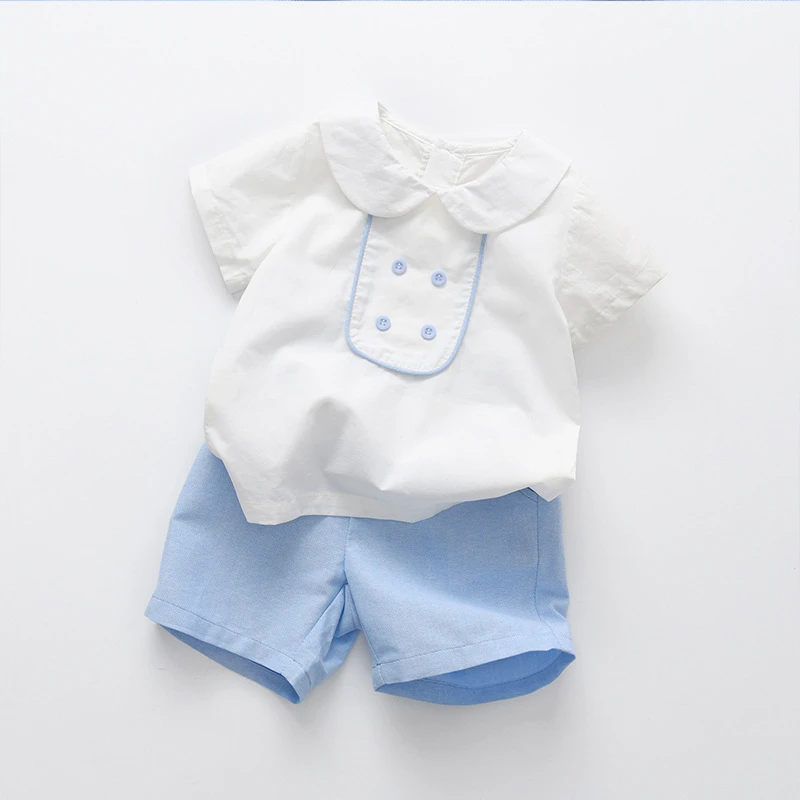 T030-男宝夏装套装绅士两件短袖夏季男童外贸帅气韩版婴幼儿衣服