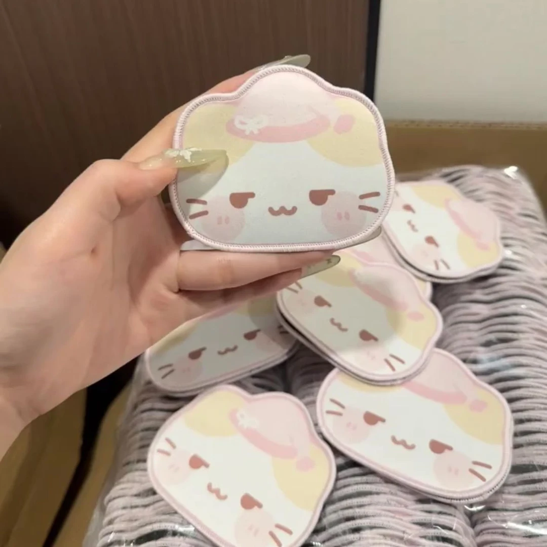 古早感坏笑猫刘海贴可爱少女棉花糖猫碎发贴魔术贴无痕发饰
