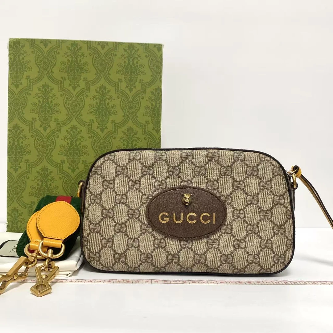 95新 GUCCI/古驰 玺越奢品  古驰虎头相机包/经典肩包THCI1865