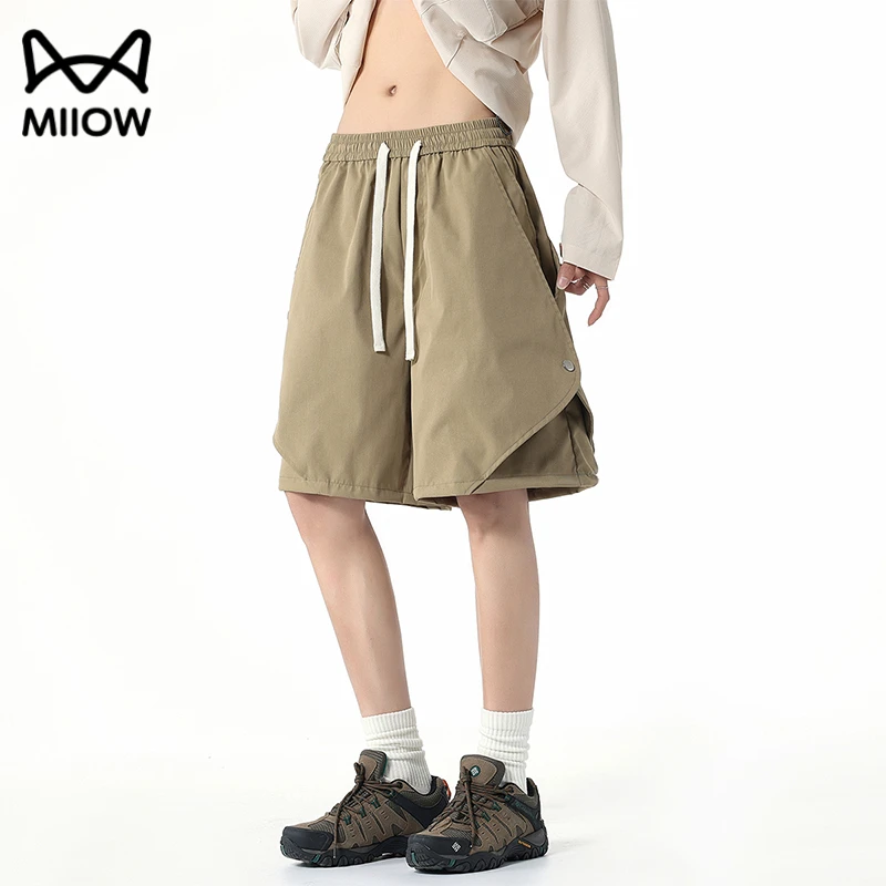 猫人短裤男士夏季凉感透气日系工装大码运动休闲五分裤设计款裤子