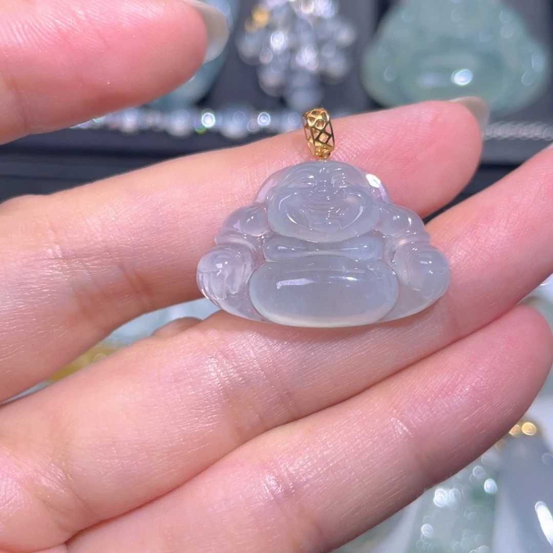 颈饰18K金镶嵌翡翠翡翠