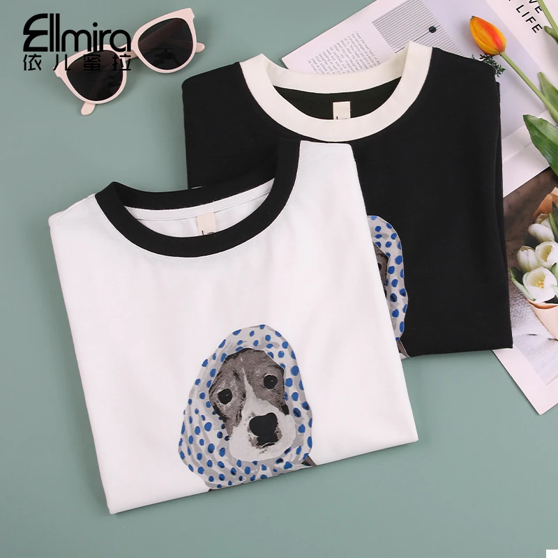 9226女童短袖t恤夏季T恤上衣打底宽松圆领2025新款大童洋气薄款