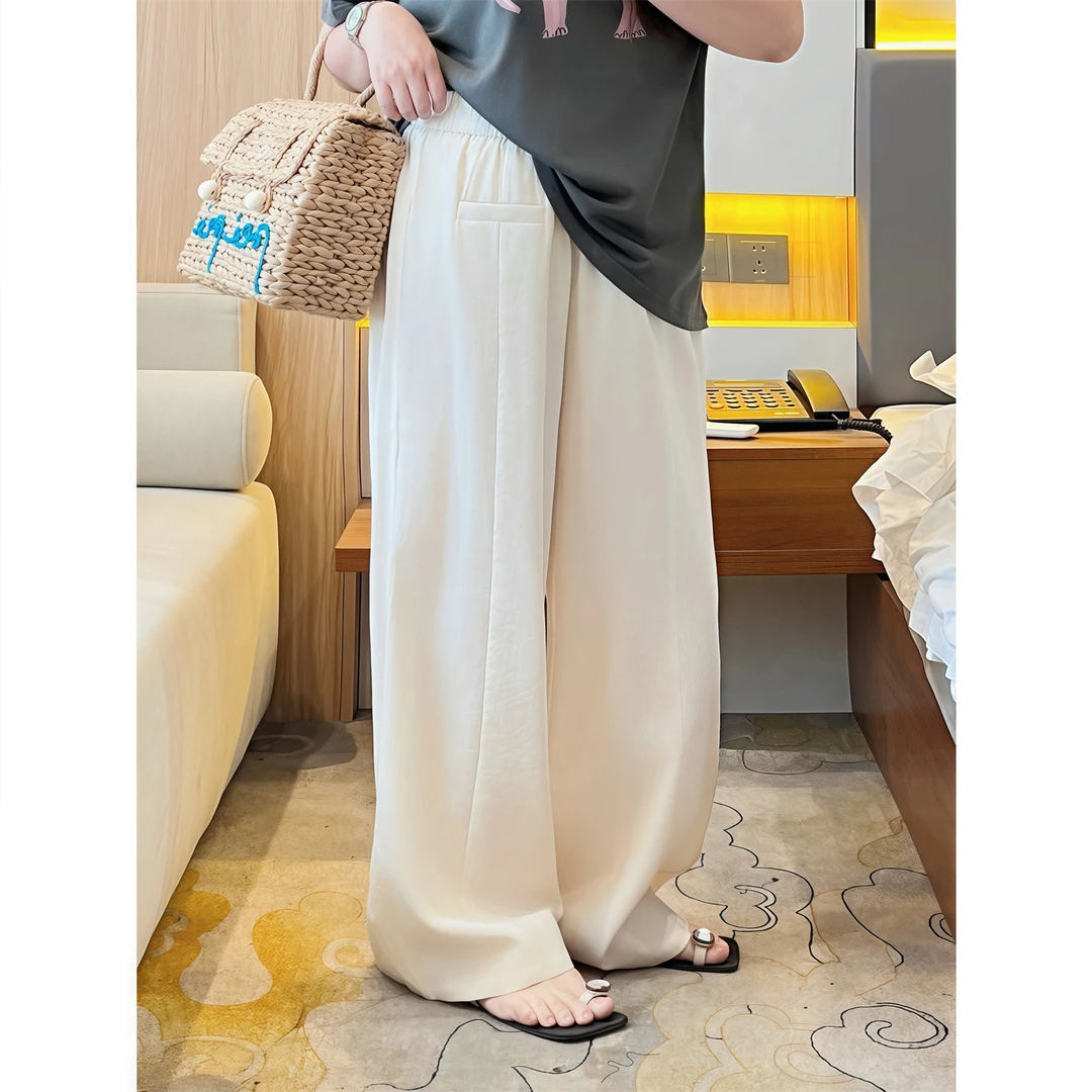 中古情书 / 肌理感夏款阔腿裤14912花契大码200斤胖mm休闲时尚