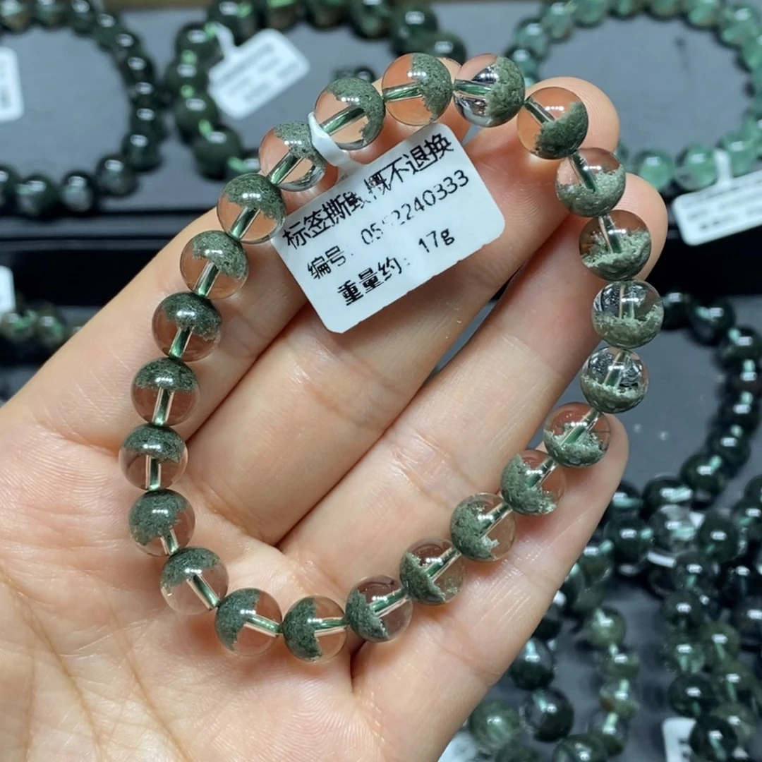 水晶手链未镶嵌绿幽灵单圈手链