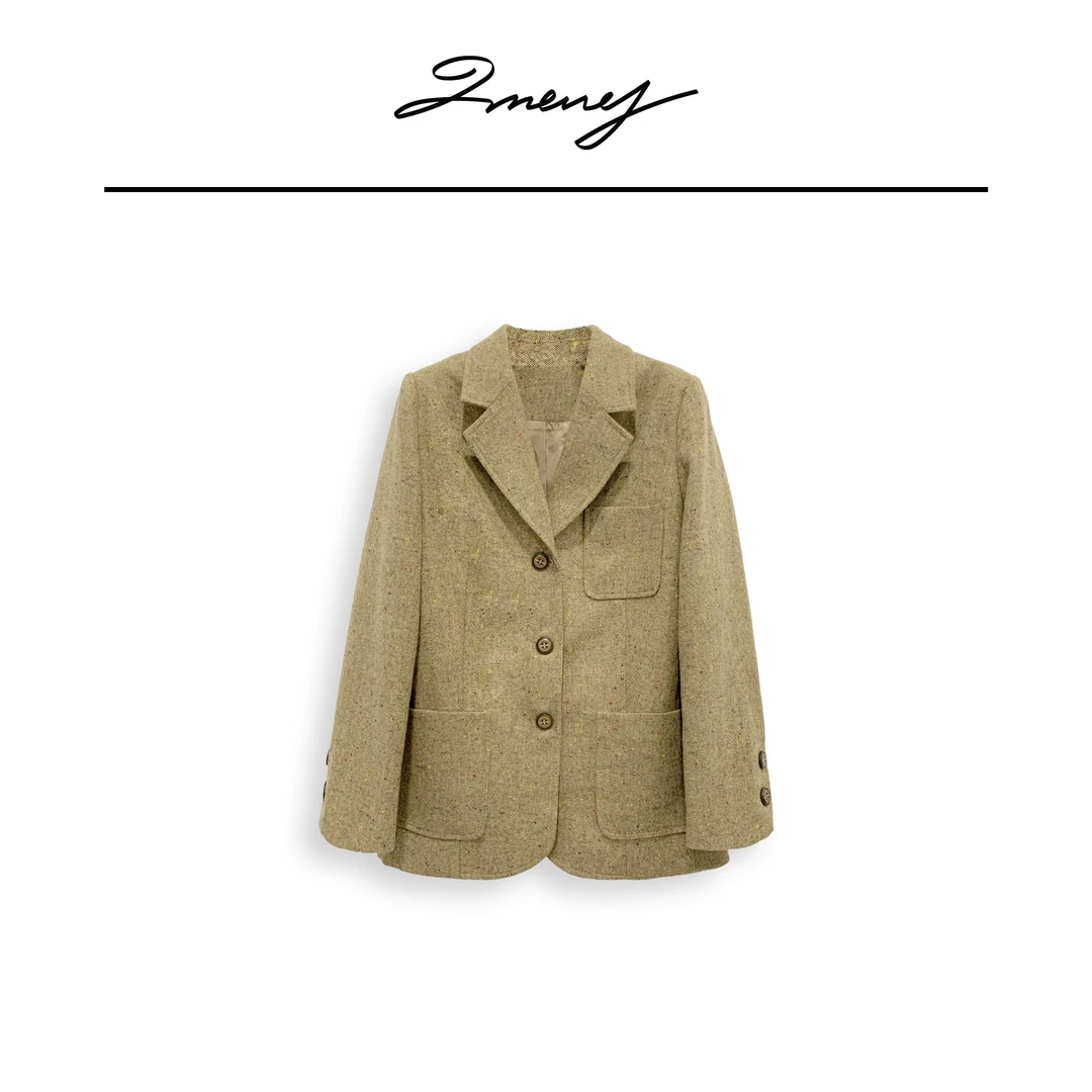 LMENY【清】日落巴黎～定制羊毛彩呢贴袋西装外套24CW024