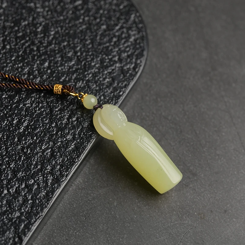 新疆和田玉 黄玉素衣观音S925银吊坠多样性发一件