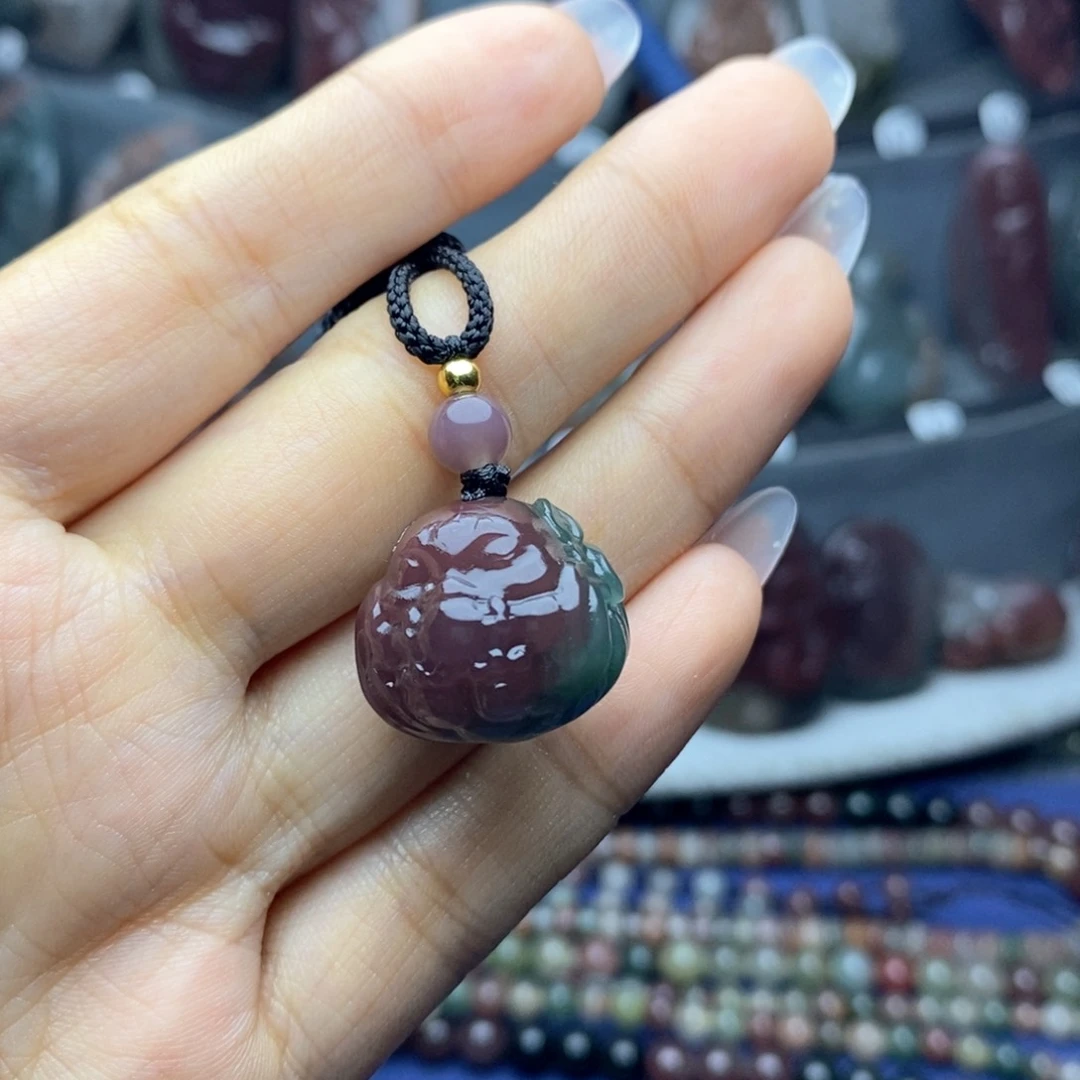 旧***光玛瑙/玉髓吊坠(不含链)未镶嵌