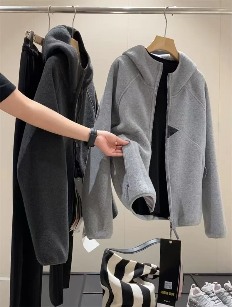 双面绒保暖过冬秋冬户外情侣保暖防寒时尚外套夹克开衫连帽外套