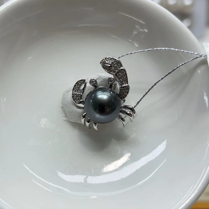 银S925镶嵌海水珍珠颈饰10-11mm 60号