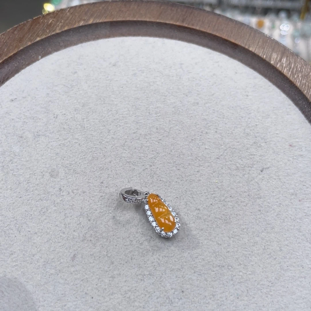 翡翠银S925镶嵌吊坠(不含链)