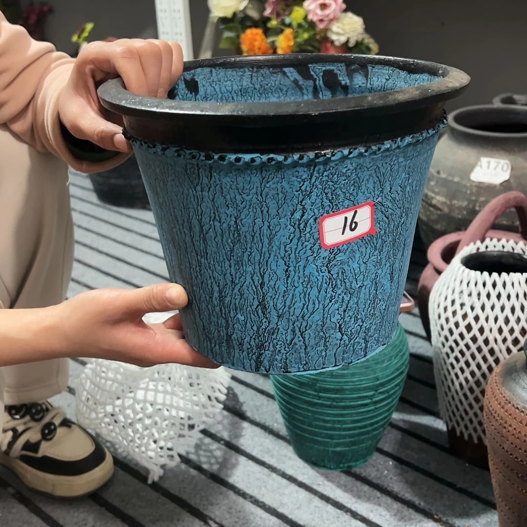 红陶瑕疵蓝色直筒16号