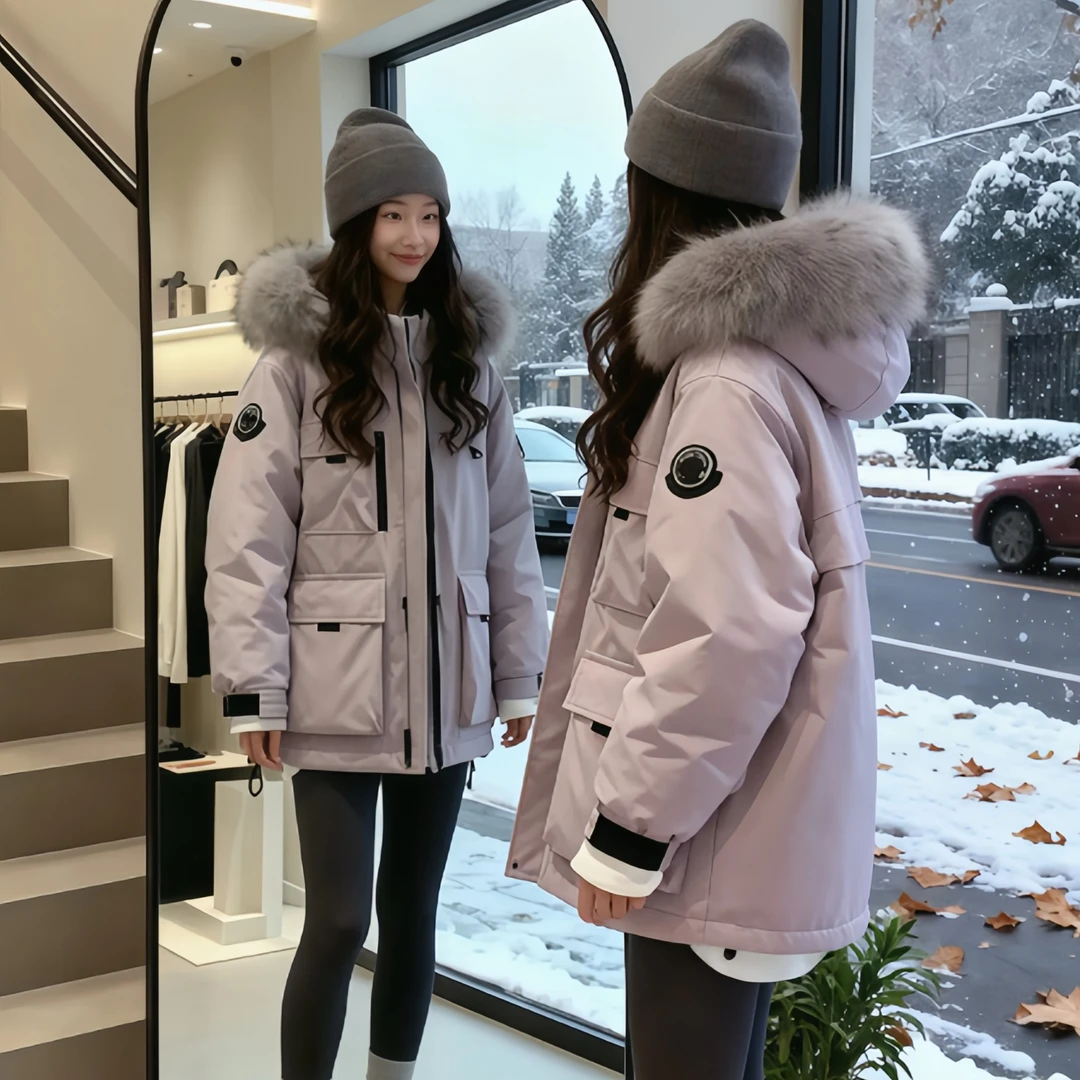 兹伊翰【温暖港湾】2026冬季新款连帽毛领工装棉服女士气质小众棉衣