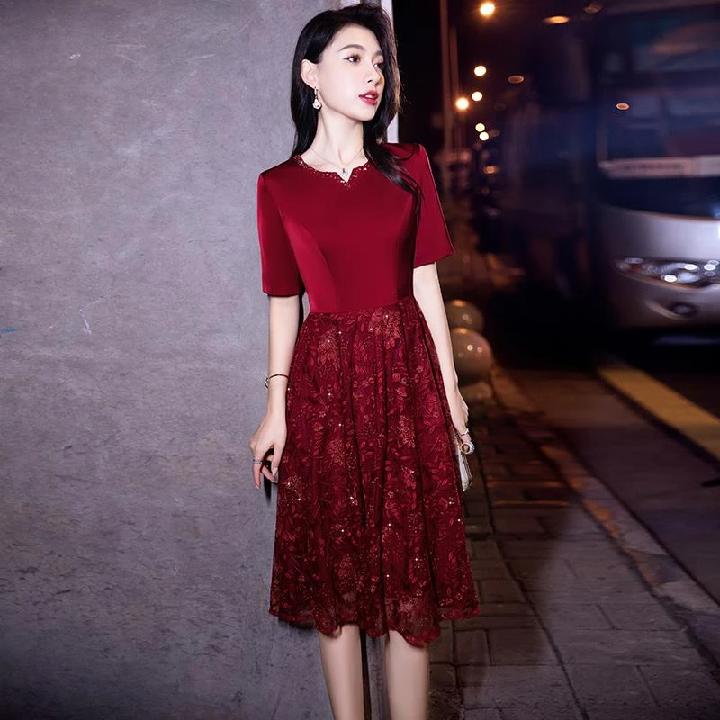 小个子中年妈妈装晚礼服裙女2025新款喜婆婆婚宴礼服高端轻奢大气