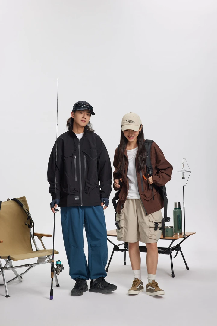 OW3212春秋潮牌美式复古情侣百搭大口袋机能翻领夹克