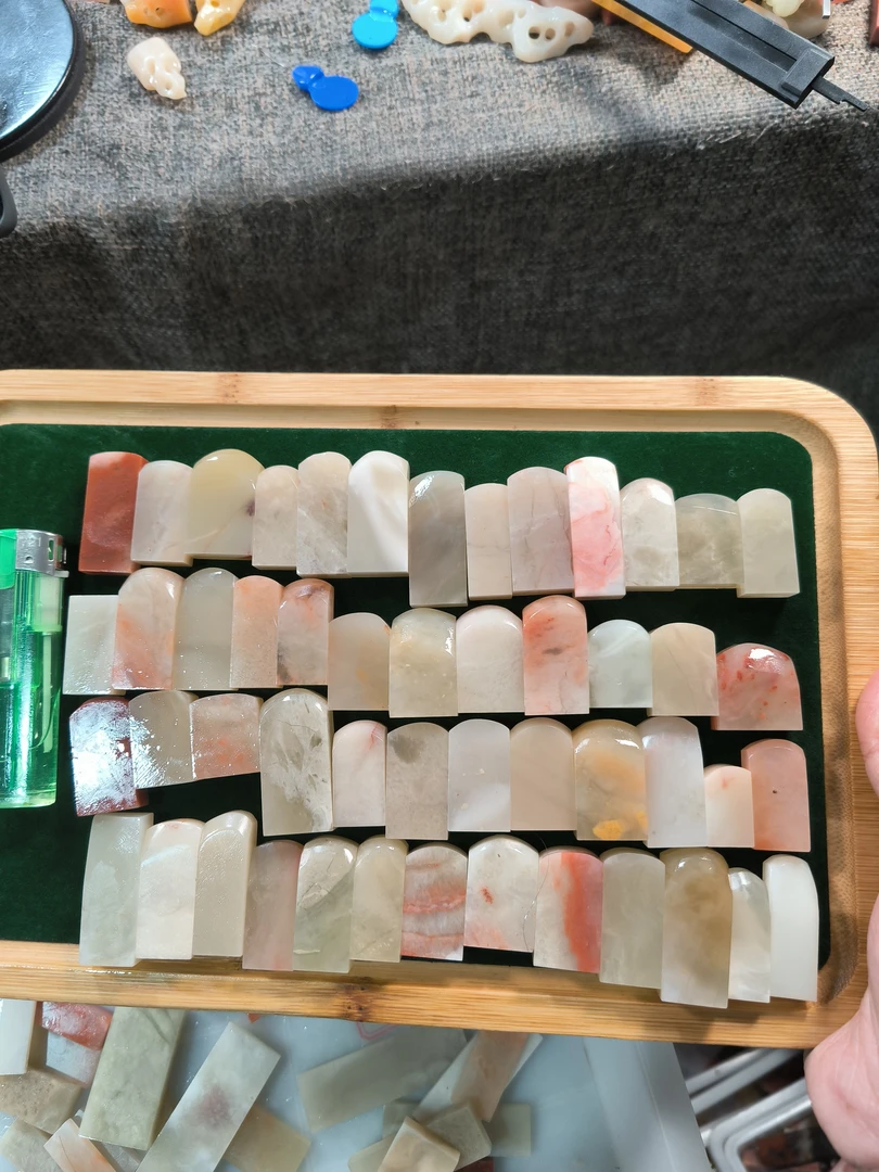 老挝石扇印 小闲章 0.6-1.0*1.5左右 50个