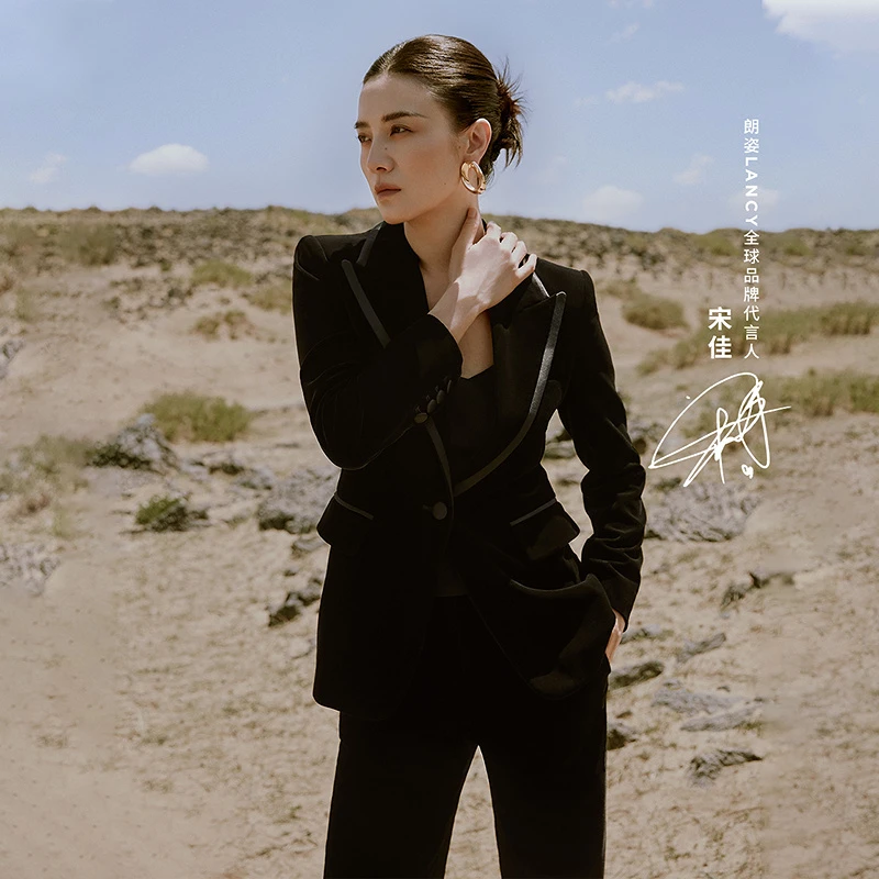 【商场同款】】朗姿/LANCY  秋季新品钻石丝绒西装复古单排扣西服