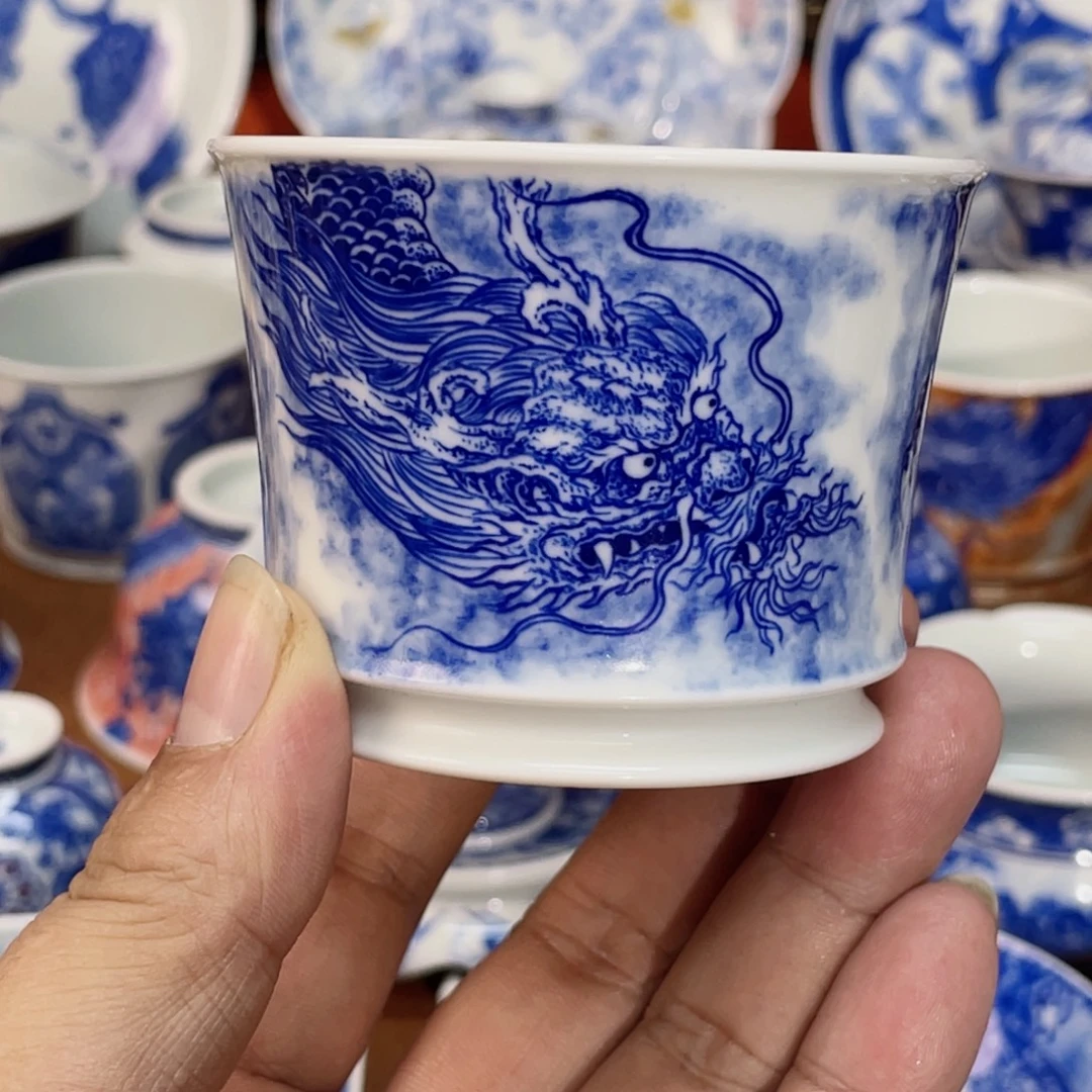 青花穿云龙 融天杯
