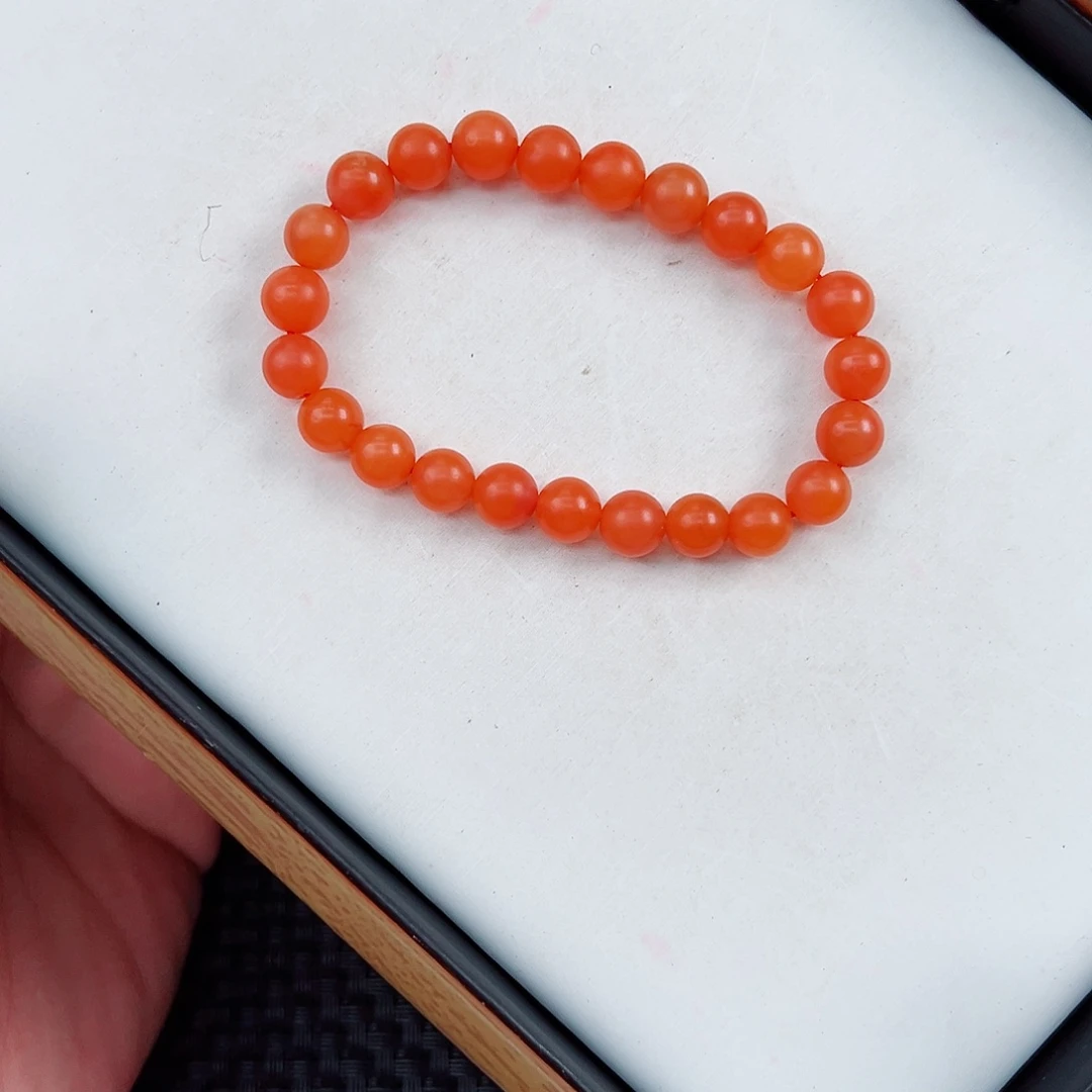 南红玛瑙未镶嵌天然保山哑光手串卡8一条