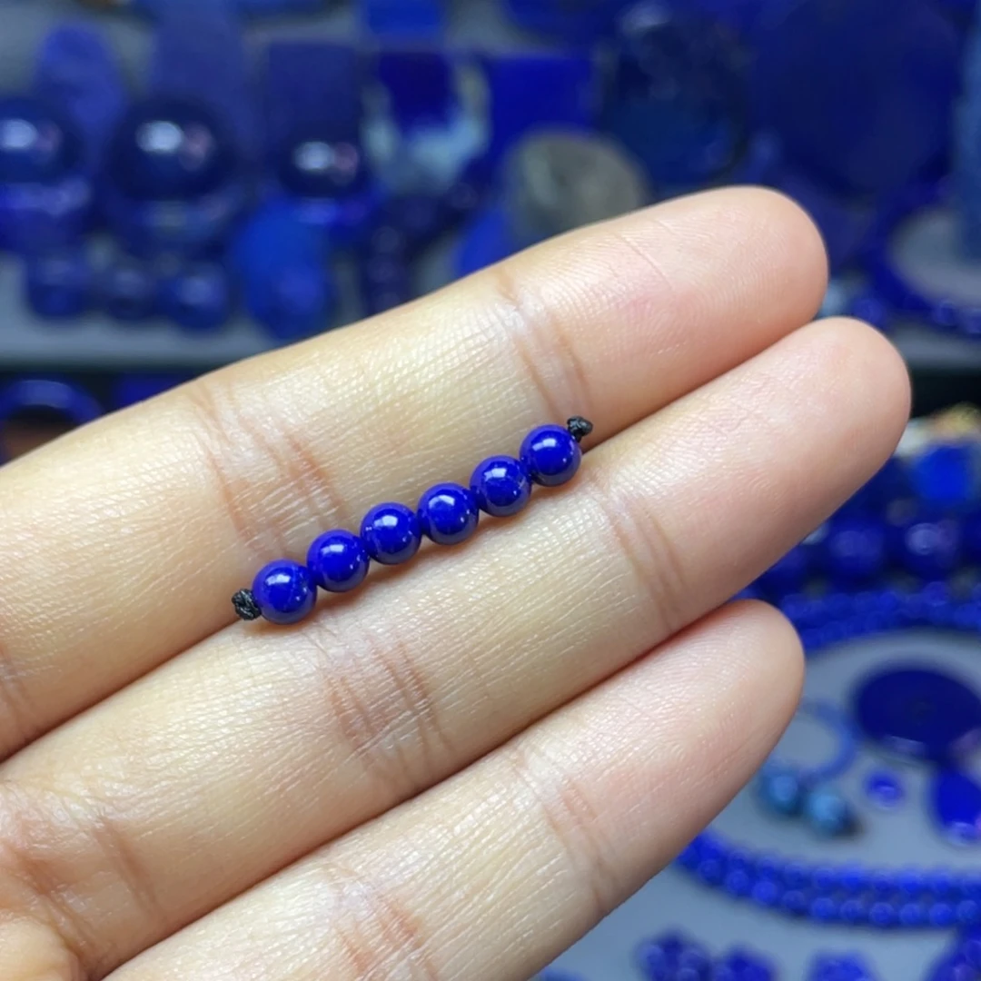 青金石未镶嵌4mm弟子珠配饰