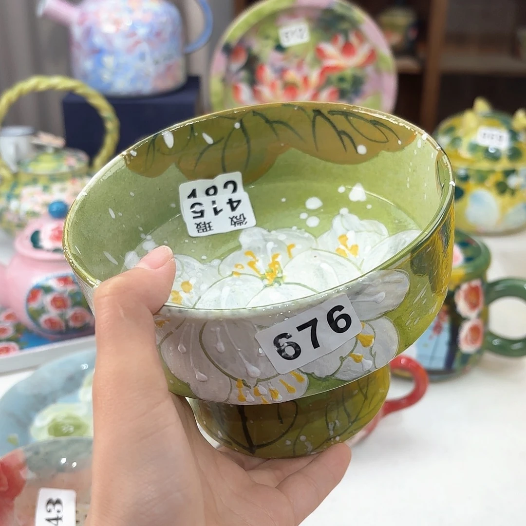 景德镇手绘高温釉下彩陶瓷茶具
