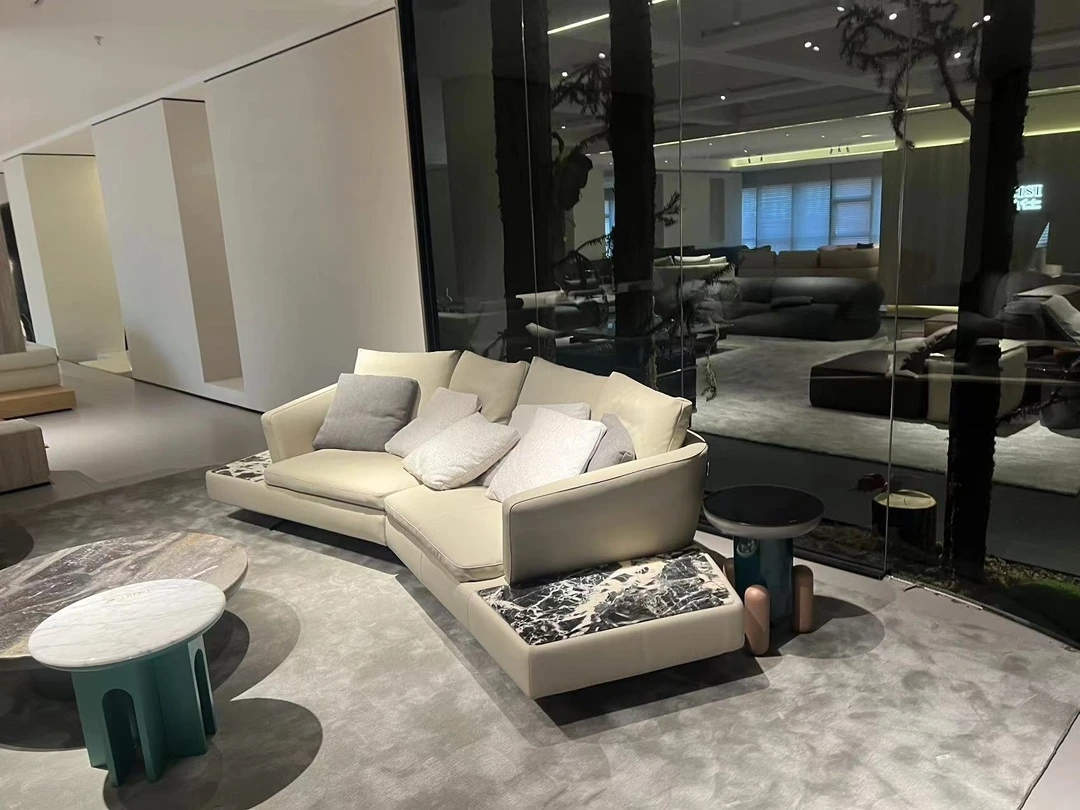 【包邮】古驰仕系列头层牛皮/天然石全牛皮沙发3200*1300*690