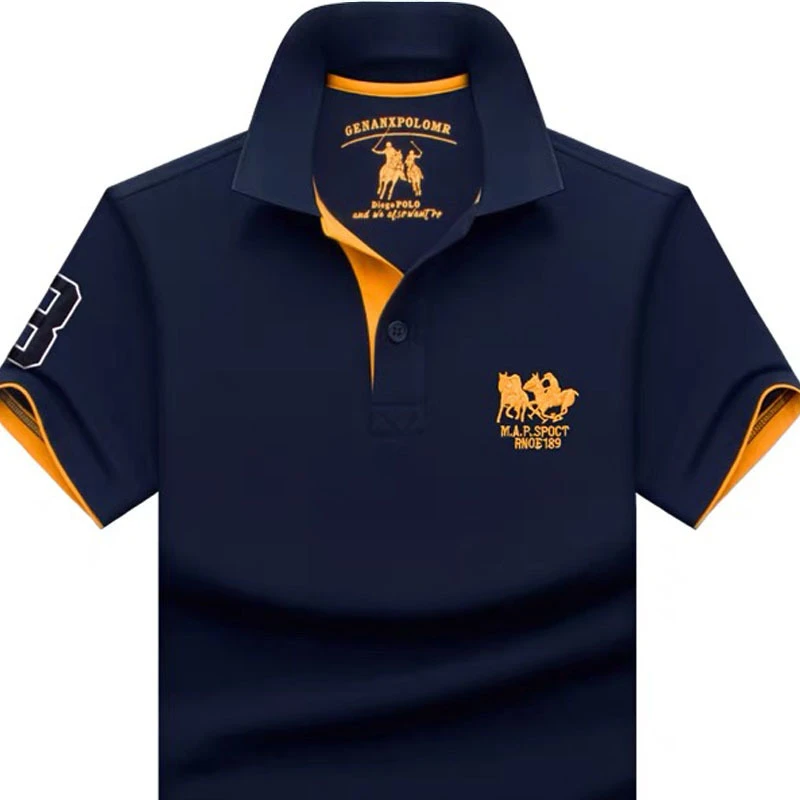 保罗新款纯短袖Polo男士T恤商务翻领T恤冰丝上衣男人穿polo衫