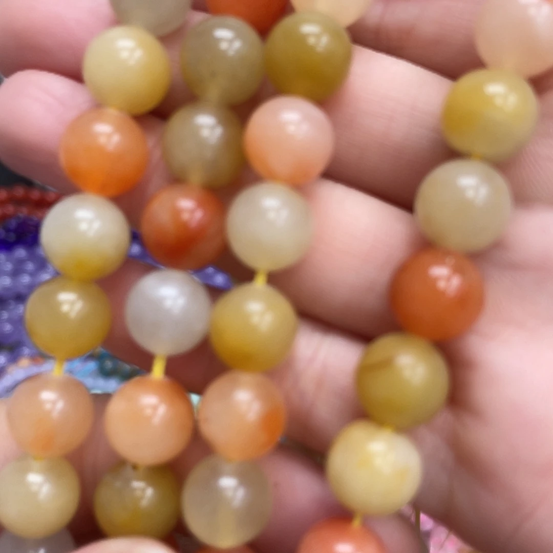 玛瑙/玉髓未镶嵌半成品金丝玉10m散珠