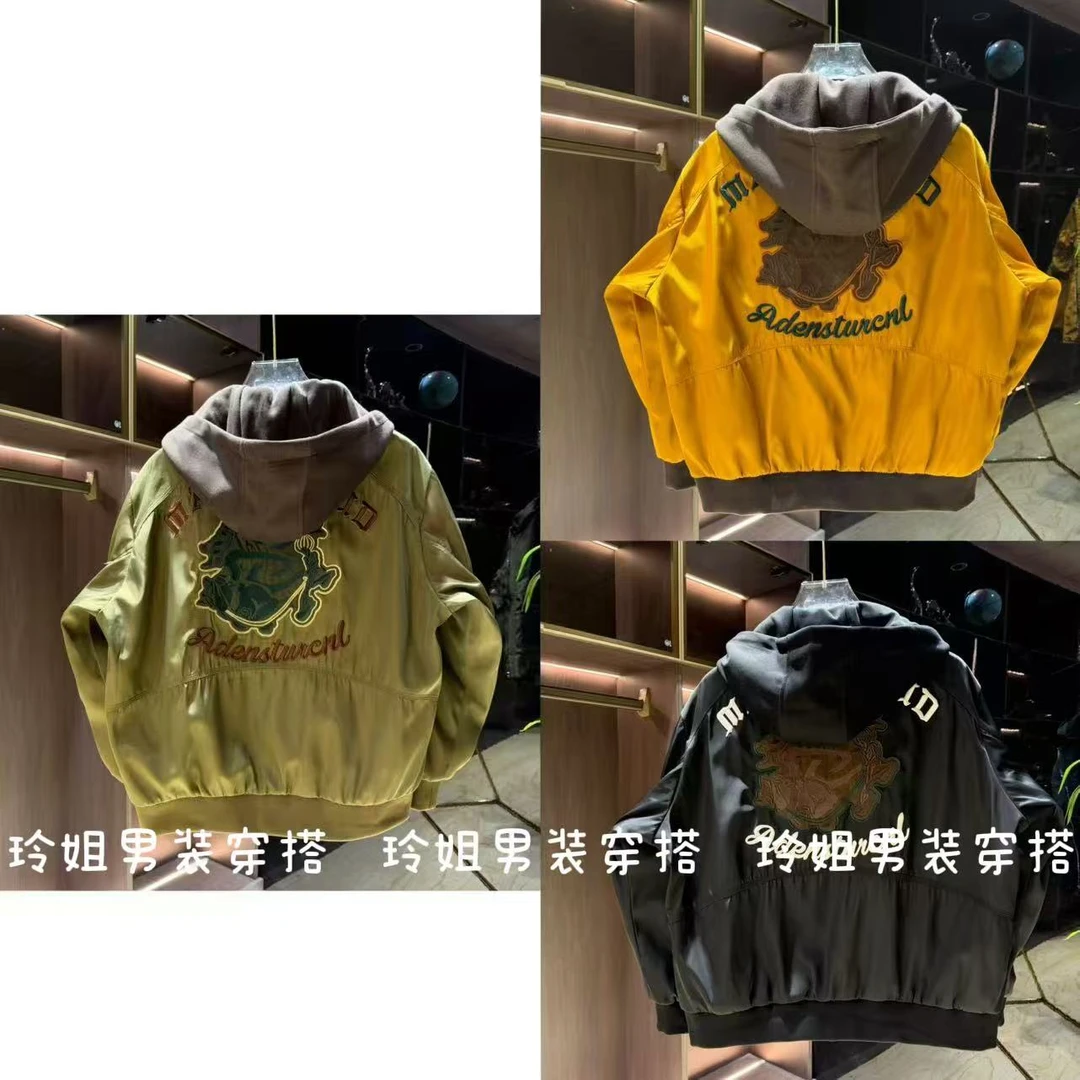 8820春秋新款重工飞行员夹克机能风男女同款可拆卸连帽外套男士潮