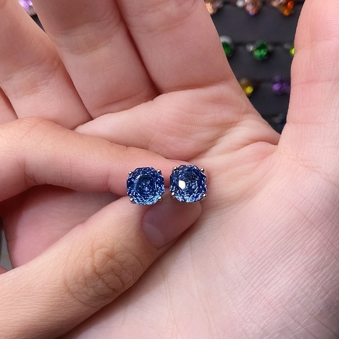 托帕石耳饰银S925镶嵌