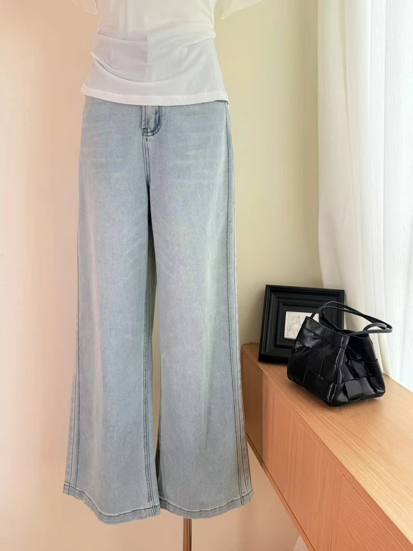 BELE ZHANG【重磅女主】美式浅蓝薄款舒适透气牛仔裤-1233