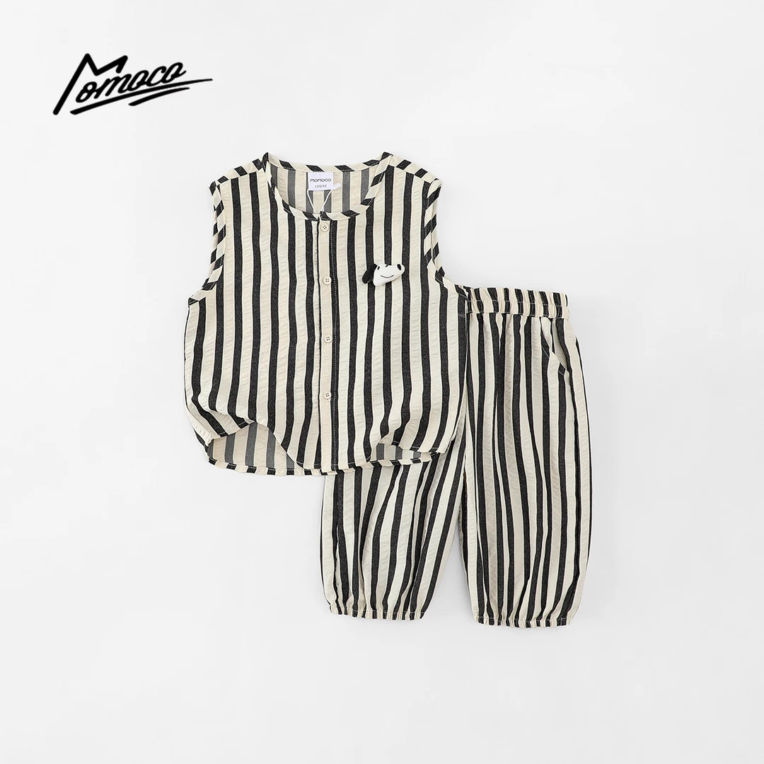 MOMOCO男童夏季新款条纹小狗潮流洋气清新套装77230578561