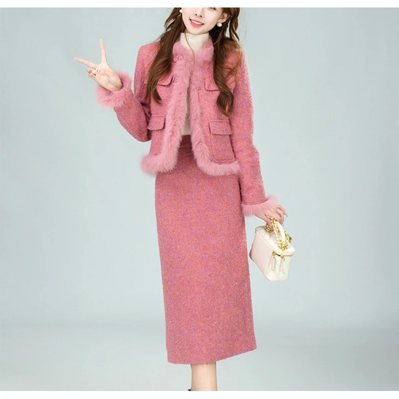 羊毛30%圣诞颂歌新年战袍冬季新款时尚气质小香风羽绒精油香薰