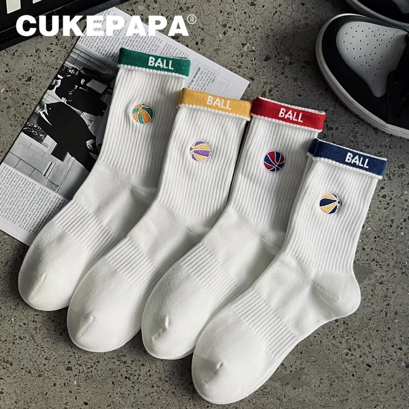 狗哥说袜子男女秋冬刺绣中筒吸汗学生青少年篮球运动潮流学院长袜