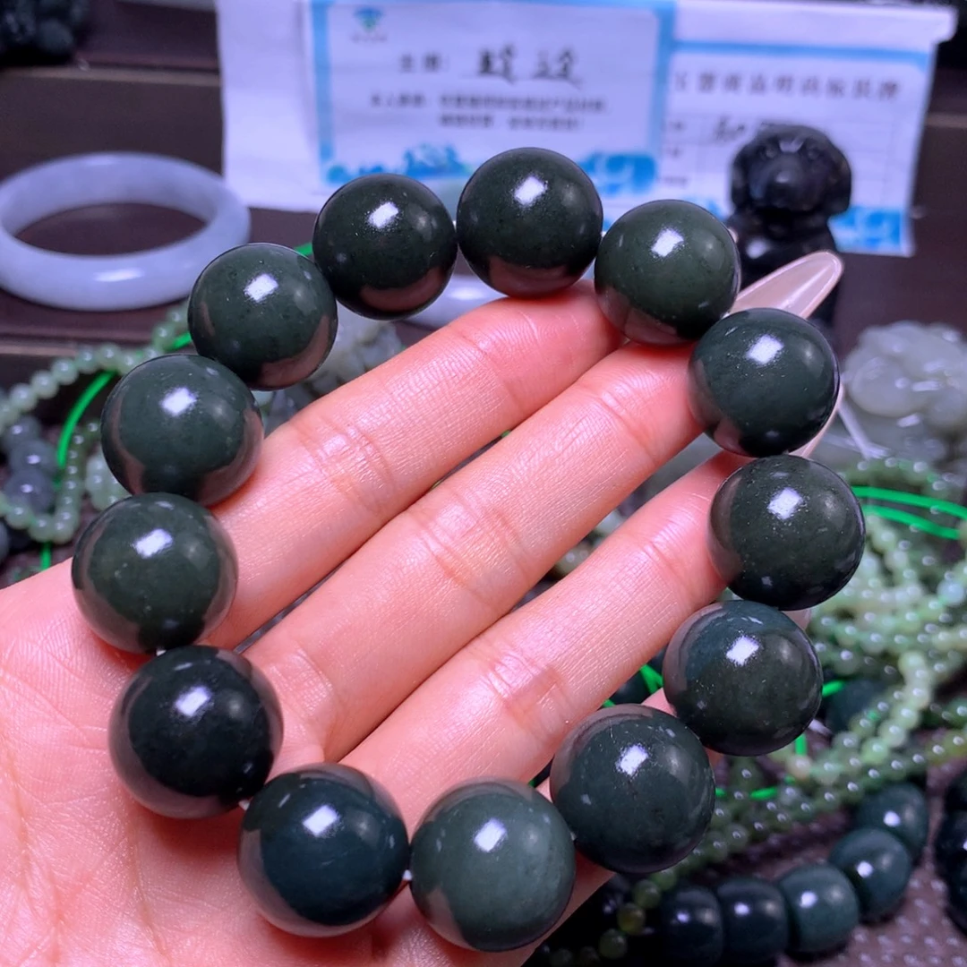 和田玉未镶嵌手串卡18