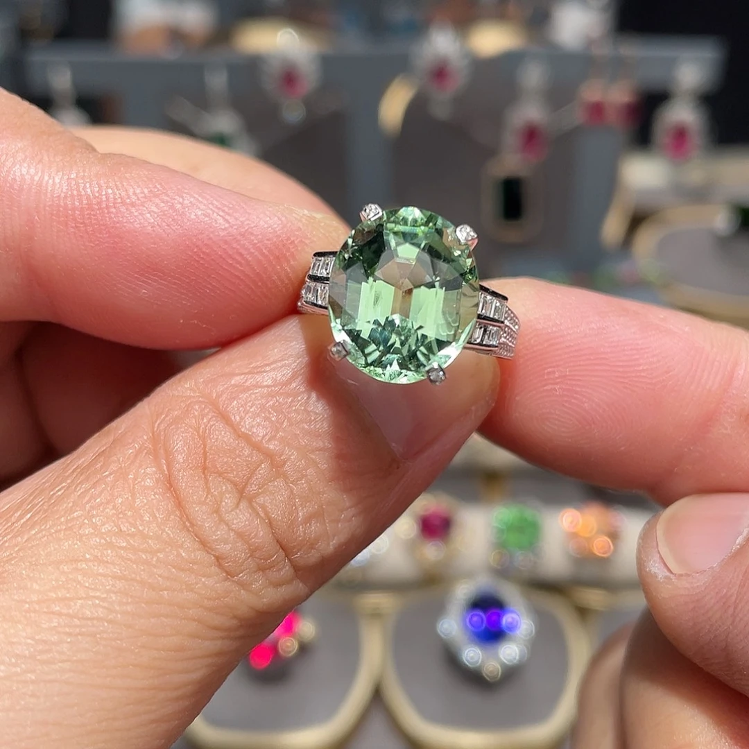 碧玺戒指18K金镶嵌8.3ct