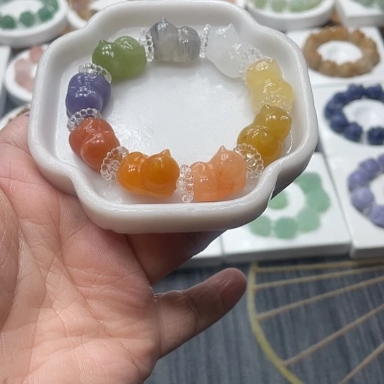 石英质玉（非洲翠）合金手串