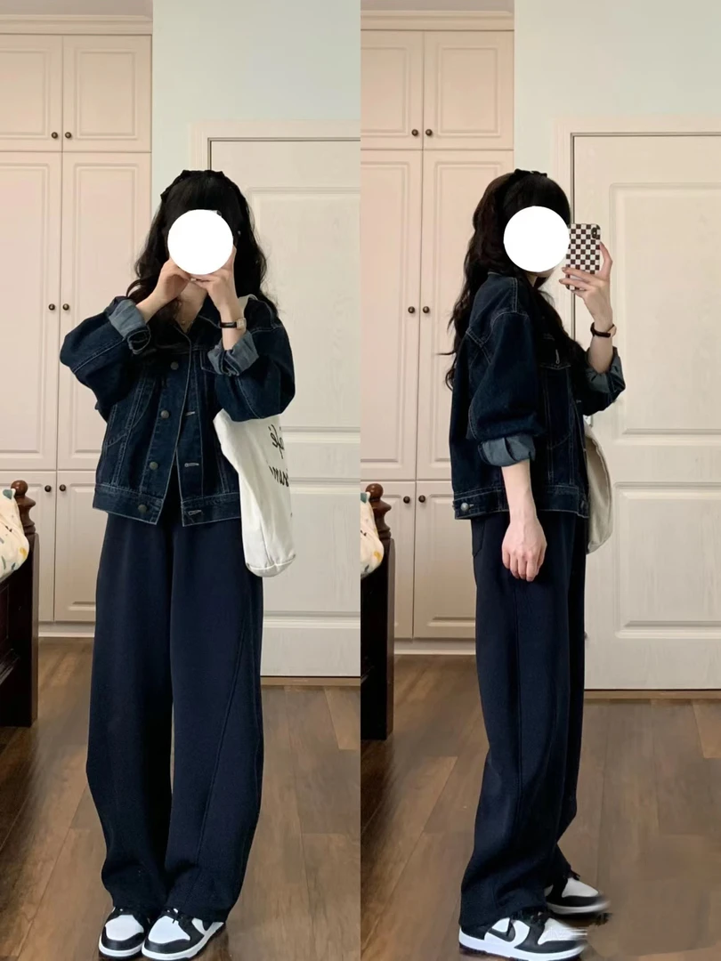 【十米菲#86105 小个子显瘦黑超厚弯刀裤】宝宝绒遮胯随性弯刀裤