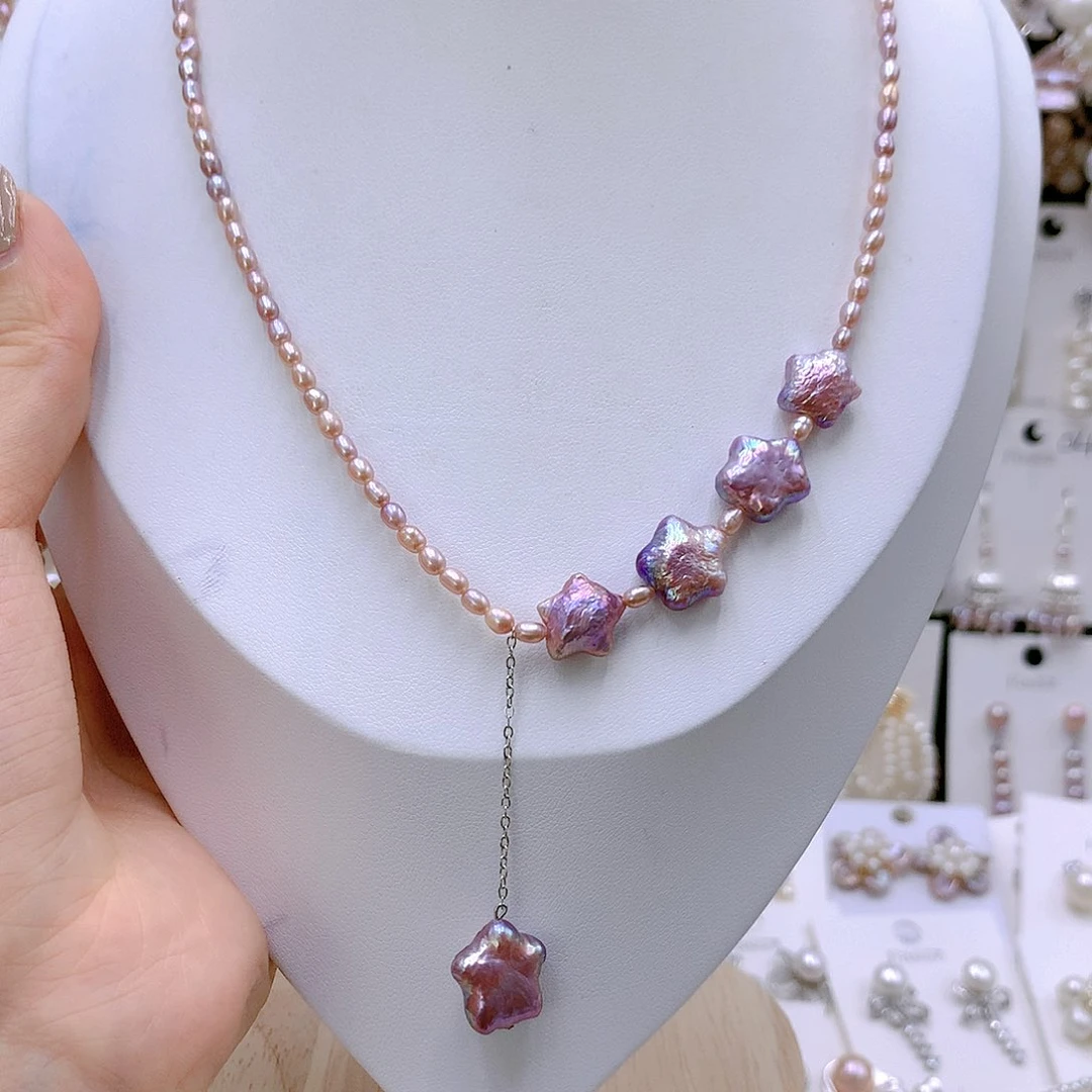 颈饰银S925镶嵌淡水珍珠