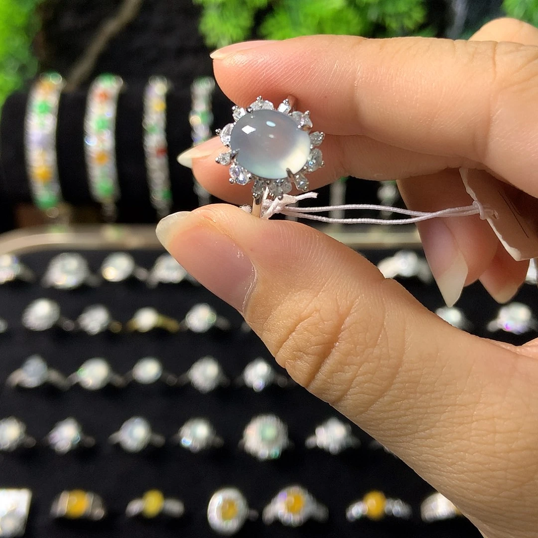 银S925镶嵌戒指翡翠