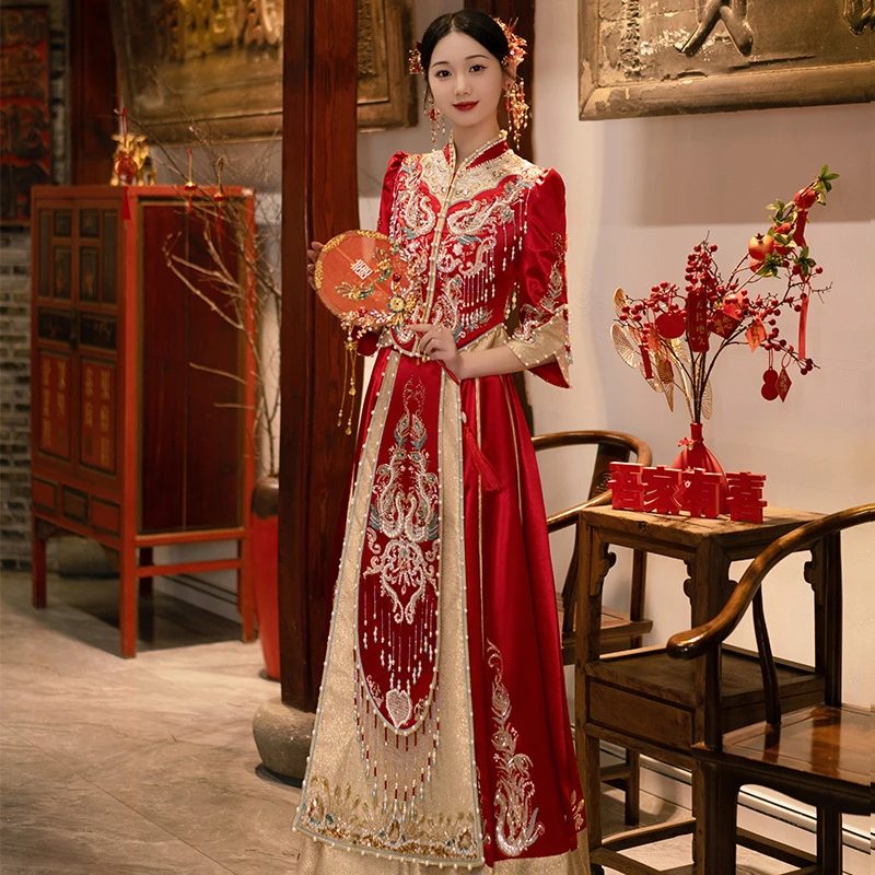 高端秀禾服2025年新款新娘结婚中式礼服秋冬秀和敬酒服显瘦