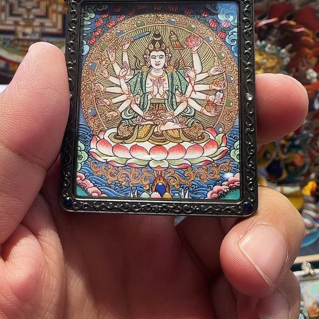装裱画安**心准提佛母带背卡