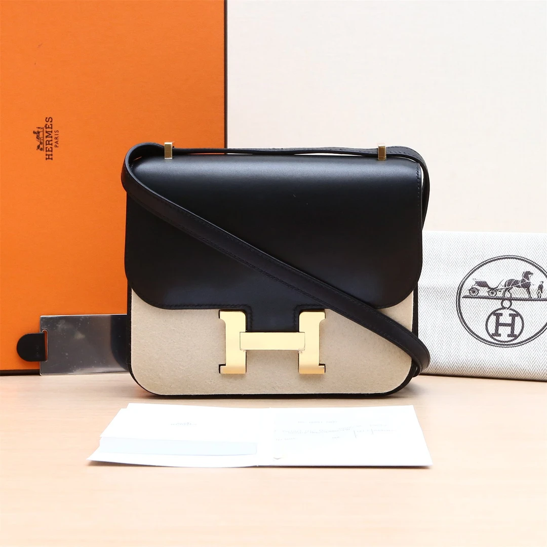 99新 Hermes/爱马仕 【念念特价】康康 19 黑色 B刻 金扣包