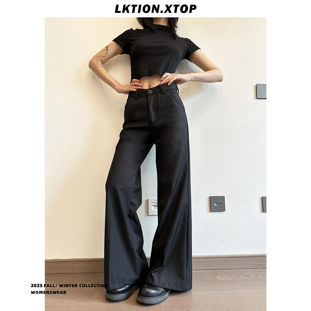 LK正品显瘦不挑人 cleanfit微喇叭百搭纯色西裤长裤潮男女同款