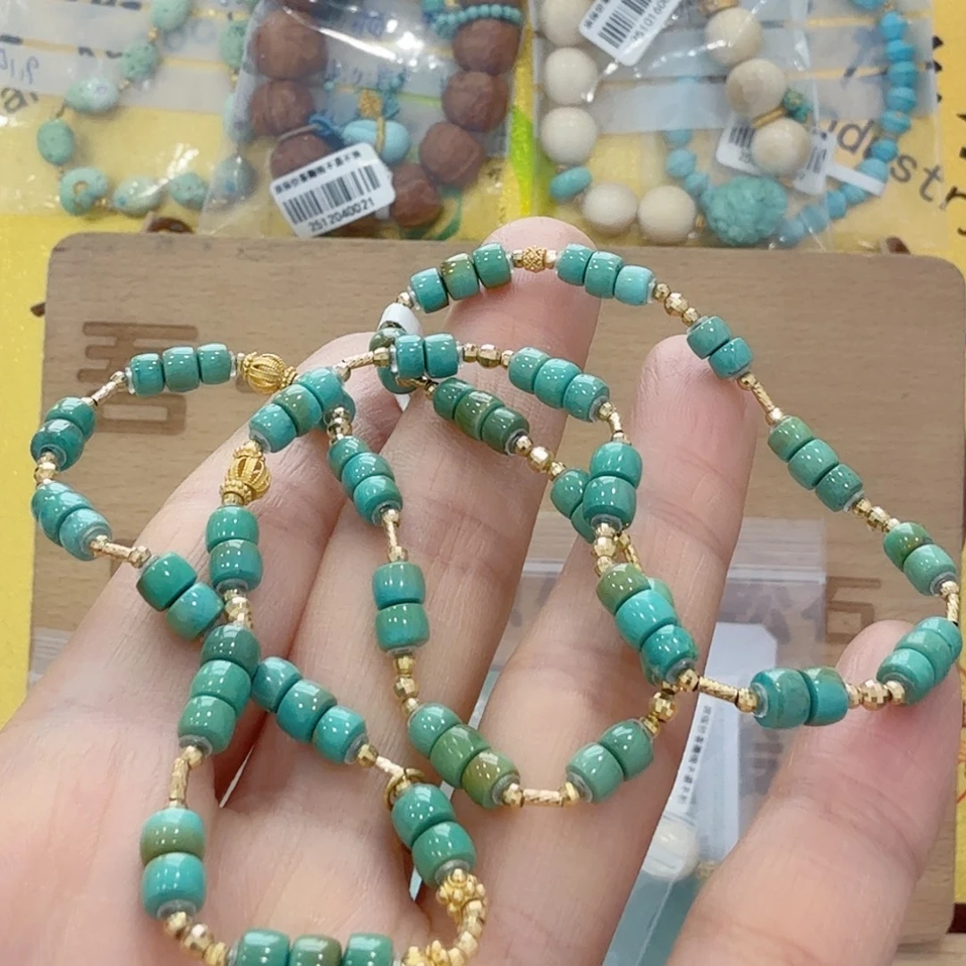 绿松石18K金镶嵌珠宝奇石