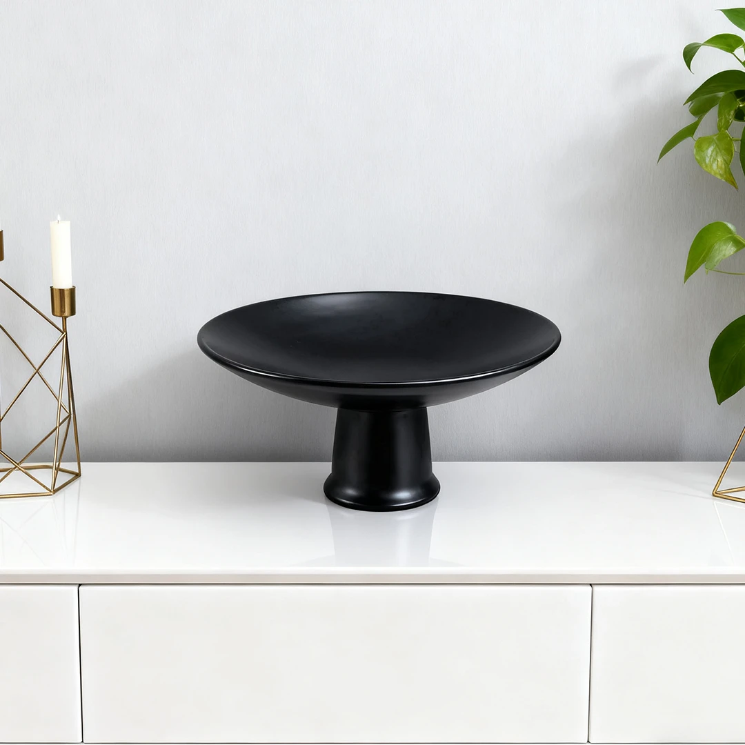 【揽月盘】复古盘子家用陶瓷酒店手工创意中式摆件