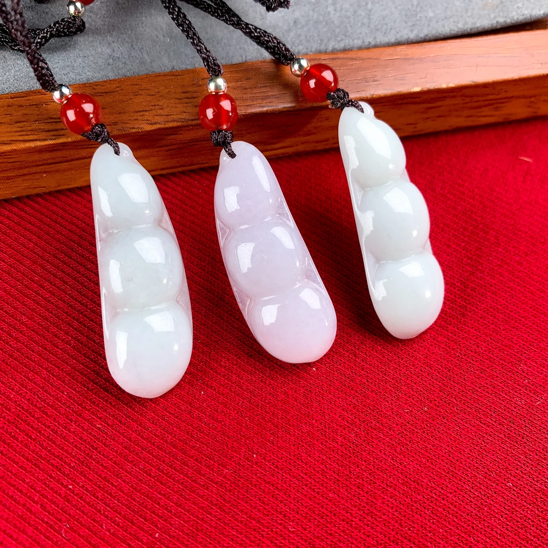 刘思懿【边城刀客】天然A货翡翠豆子吊坠多样性发一件&572538